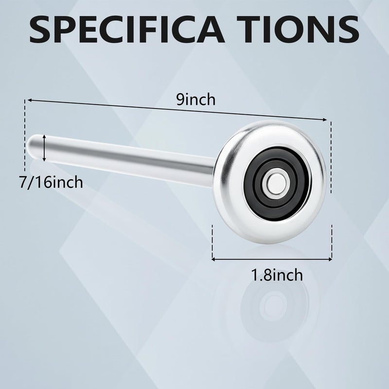 Mindoub 10 Pack 9" Stem Steel Commercial Grade Garage Door Rollers for 2" Track, Quiet/Durable and High Load, Use Precision Bearings with 10 Balls. - Image 2